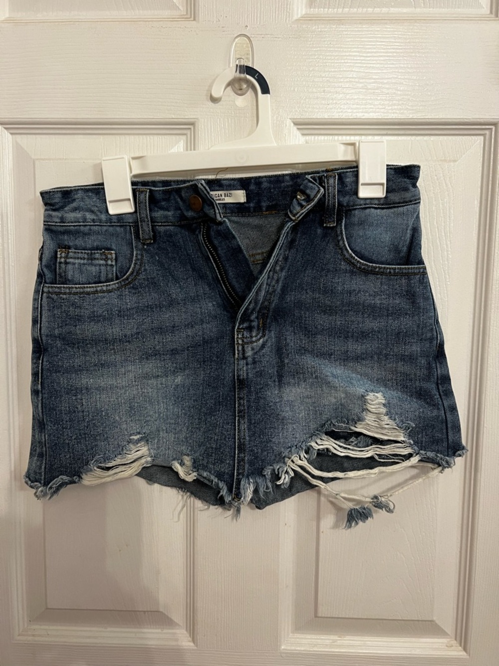 American Bazi Light Blue Denim Skort